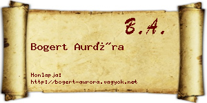 Bogert Auróra névjegykártya